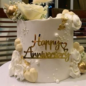 Anniversary Cakes With Chocolate Hearts