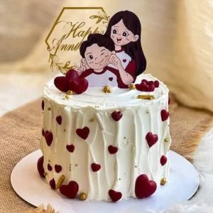Multi Hearts Anniversary Cake