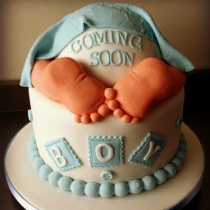 Baby Boy Coming Soon Cake