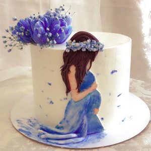 Purple Mom To Be Cake