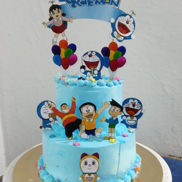 2 Tier Doraemon Theme Cake