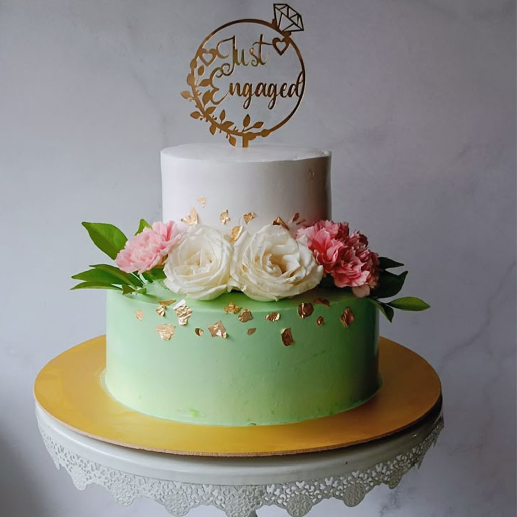2 Tier Engagement Cake