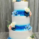 3 Tier Blue Wedding Cake