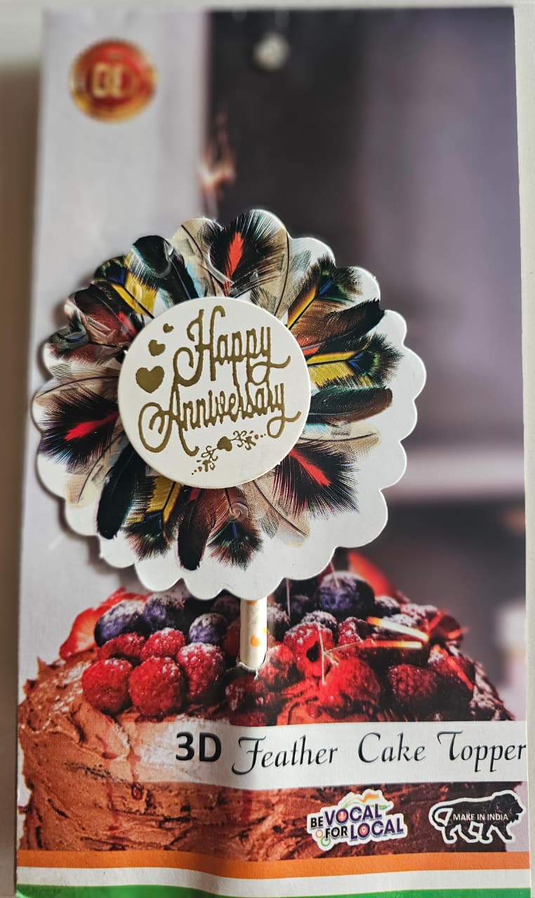 3D Feather Cake Topper HA 3D Feather Cake Topper HA - Image 1