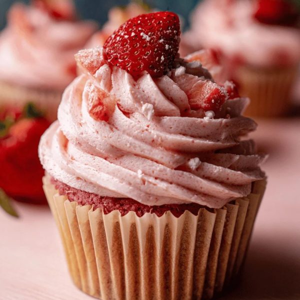 American Butter Cream Strawberry Cupcake