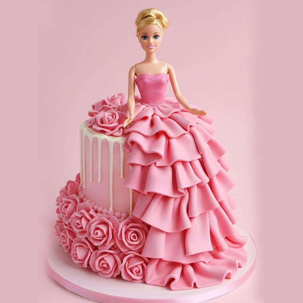 Barbie Sitting On A Drip Cake