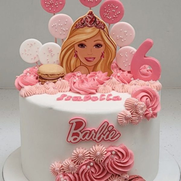 Barbie with Macroon Cake