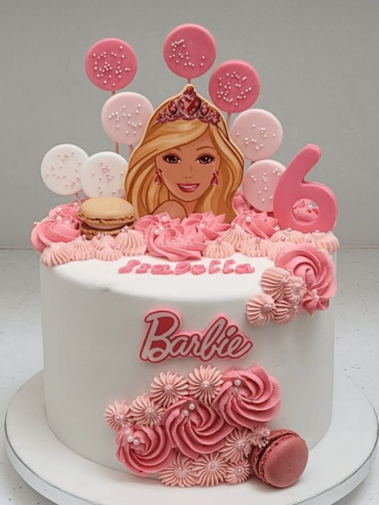 Barbie with Macroon Cake