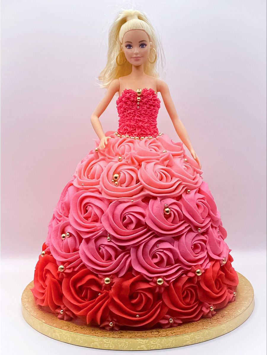 Barbie with Pink Dress Cake 1 Barbie with Pink Dress Cake