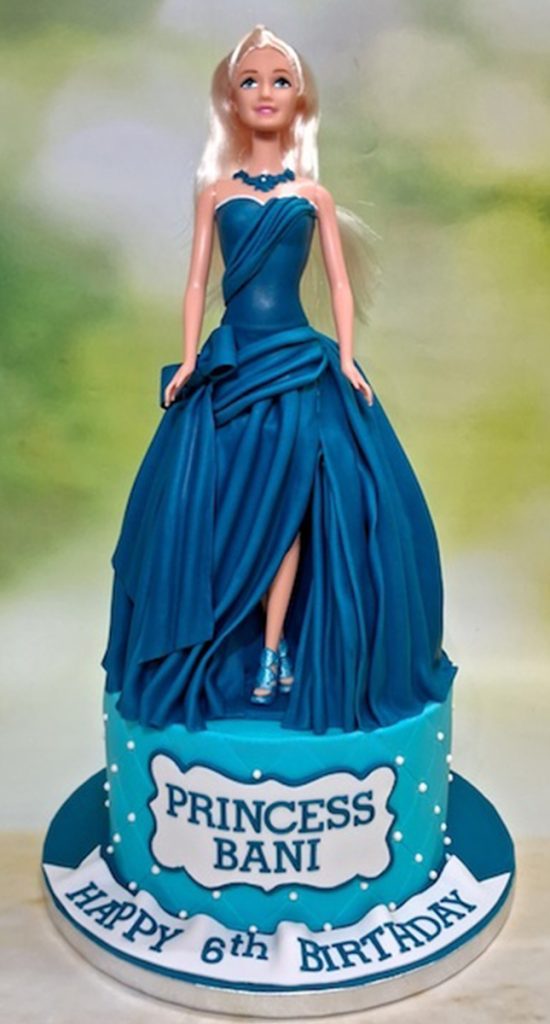 Blue Fashion Barbie Doll Cake