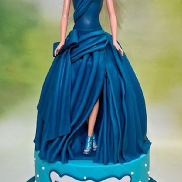 Blue Fashion Barbie Doll Cake