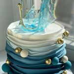 Blue Ombre Wavey Designer Cake