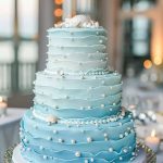 Blue Wave Wedding Cake