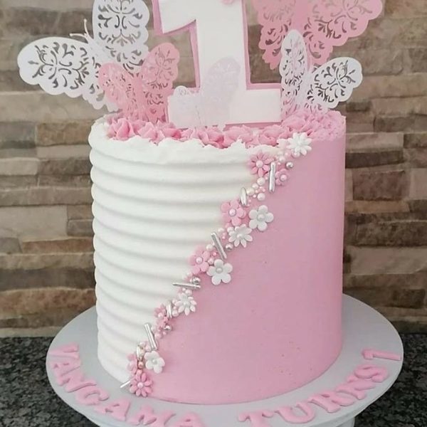 Butterfly Themed 1st Birthday Cake