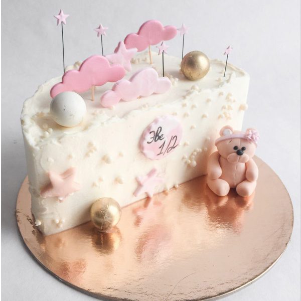 Clouds Themed Half Year Birthday Cake