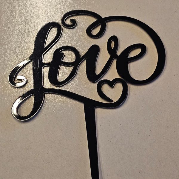 Cursive Text “Love” Topper