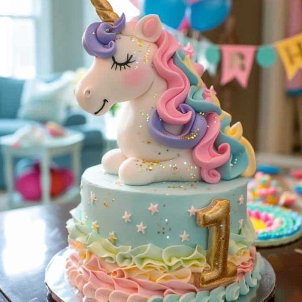 Cute Unicorn Birthday Cake