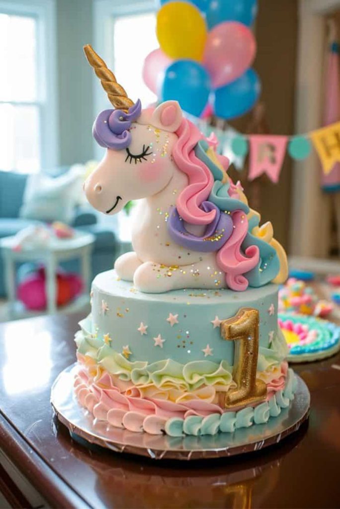 Cute Unicorn Birthday Cake