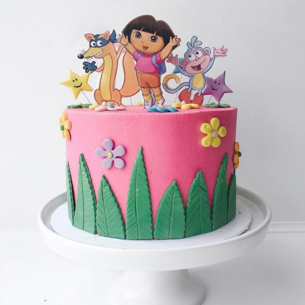 Dora Theme Cake