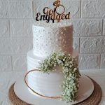 Elegant White Designer Engagement Cake