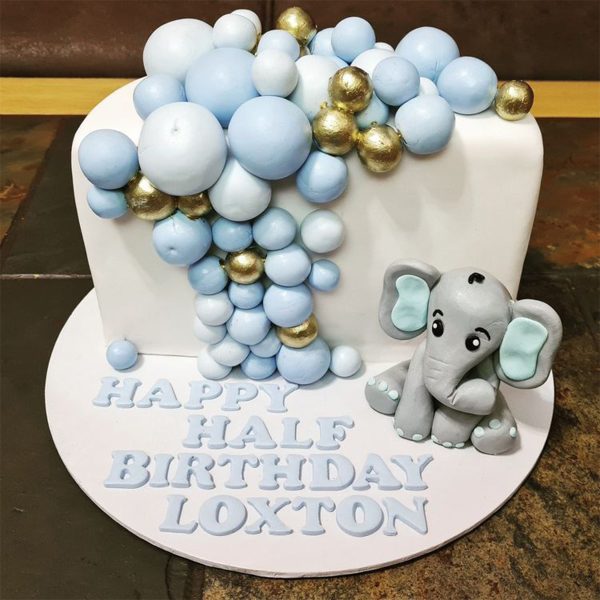 Elephant Half Birthday Cake