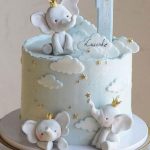 Elephant Theme 1st Birthday Cake