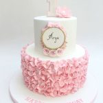 Flowery Theme 1st Birthday Cake
