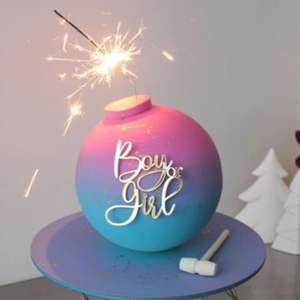 Gender Reveal Bomb Pinata Cake
