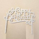 Glitter silver Happy Birthday