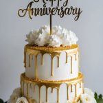 Gold Drip Anniversary Cake