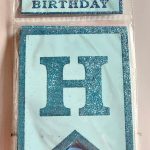 Hanging Paper Flags HBD - Glitter with Plain Background -1.5mtr