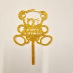 Happy Birthday teddy bear Gold