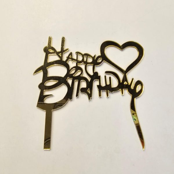 Happy birthday with heart topper