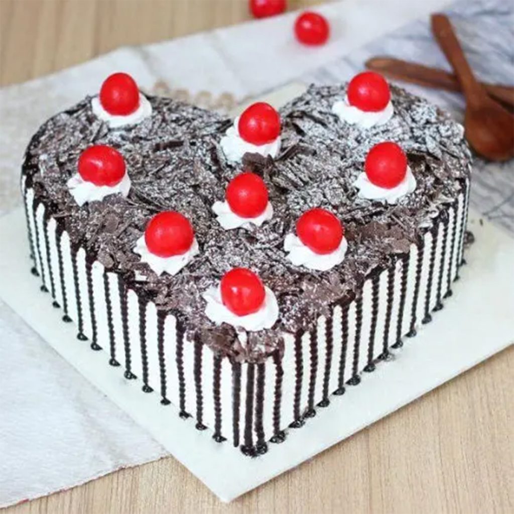 Heart Shaped Black Forest Cake