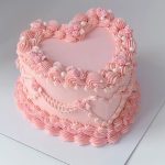 Heart Shaped Cake With Pearls