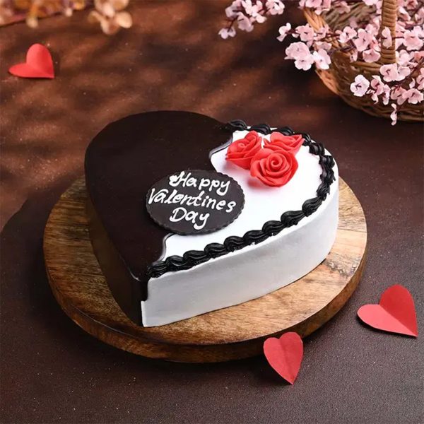 Heart Shaped Choco Vanilla Cake