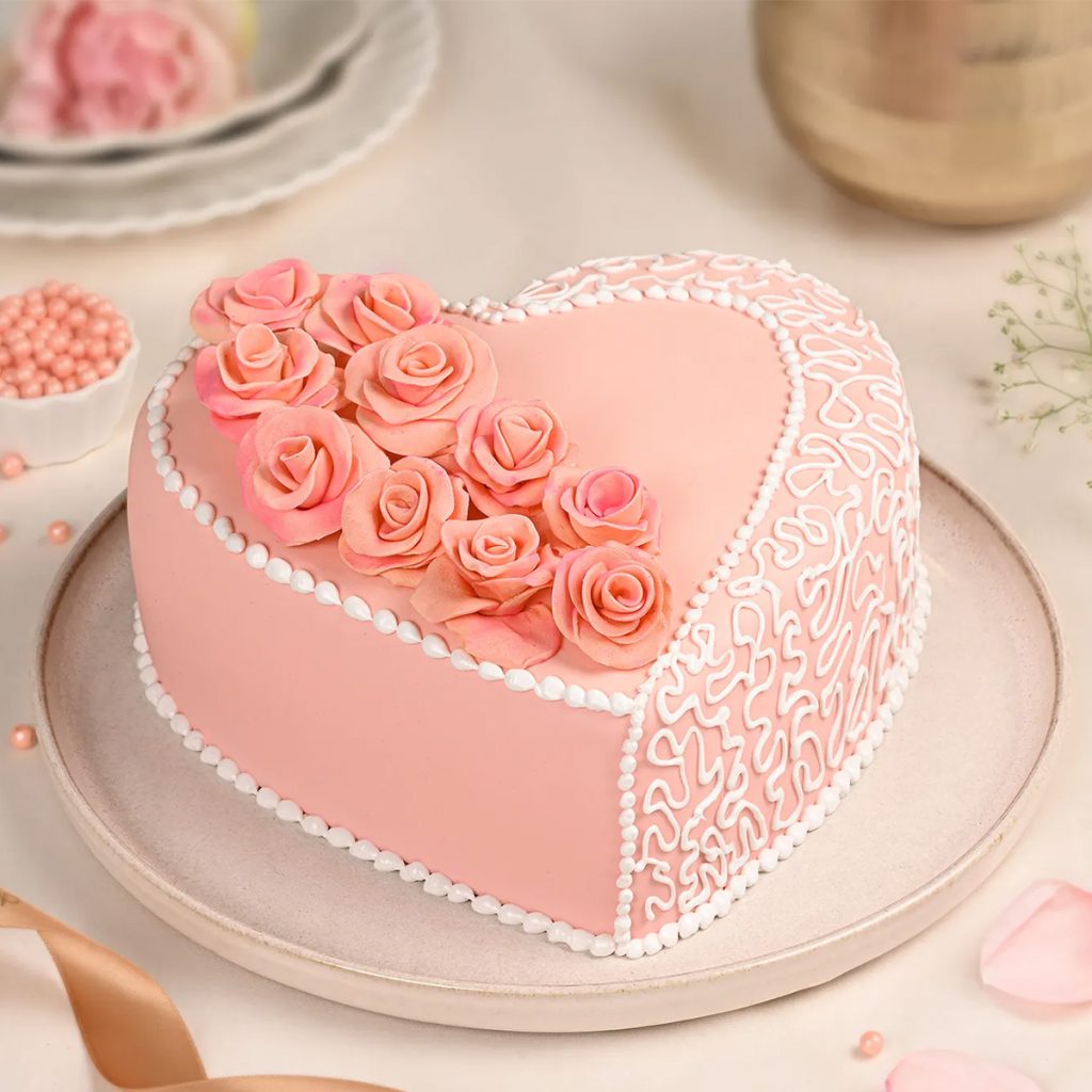 Heart Shaped Pastel Colored Cake