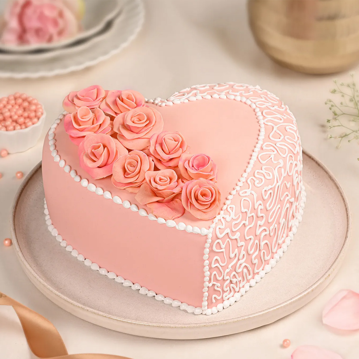 Heart Shaped Pastel Colored Cake 1 Heart Shaped Pastel Colored Cake