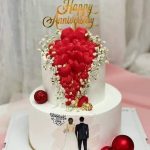 Hearts Filled Geode Anniversary Cake