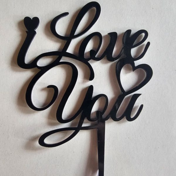 I love you with heart topper