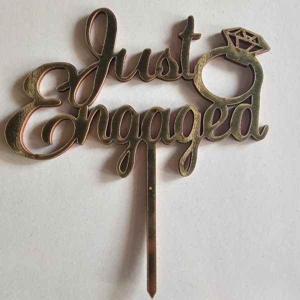 Just Engaged with Diamond Ring Big Topper