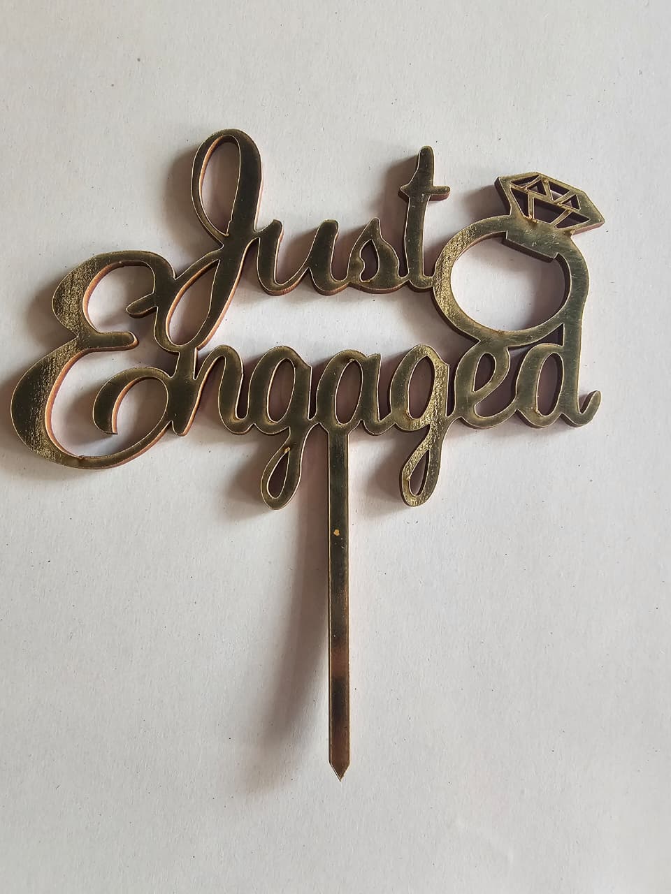 Just Engaged with Diamond Ring Big Topper Just Engaged with Diamond Ring Big Topper - Image 1