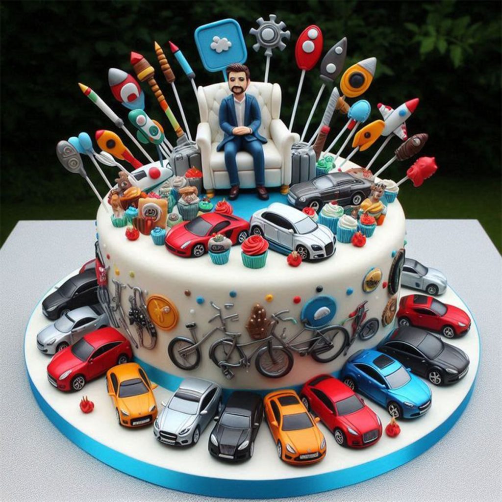Love For Car Theme Cake