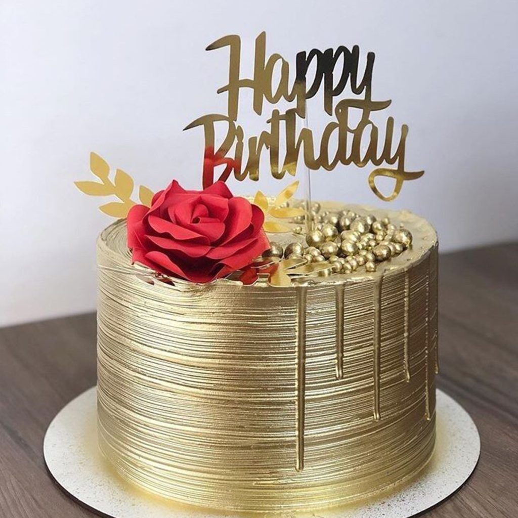 Metallic Gold Designer Drip Cake