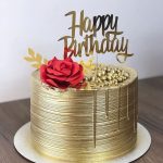 Metallic Gold Designer Drip Cake