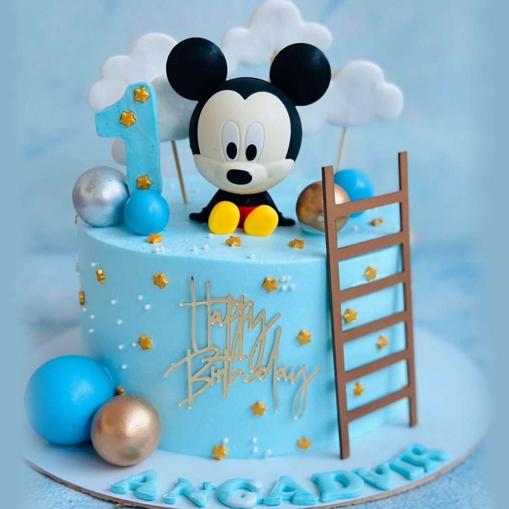 Mickey Mouse Theme 1st Birthday Cake