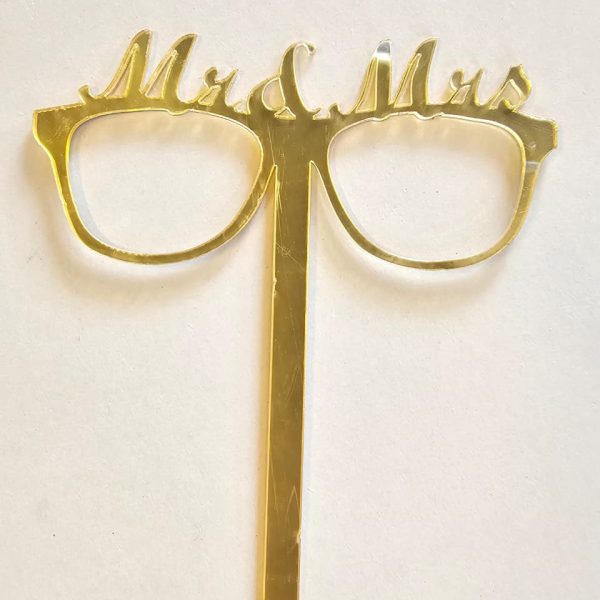 Mr and Mrs with Glass Topper