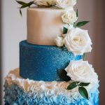 Ombre Ruffled Wedding Cake