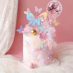 Pink Butterfly Themed Birthday Cake