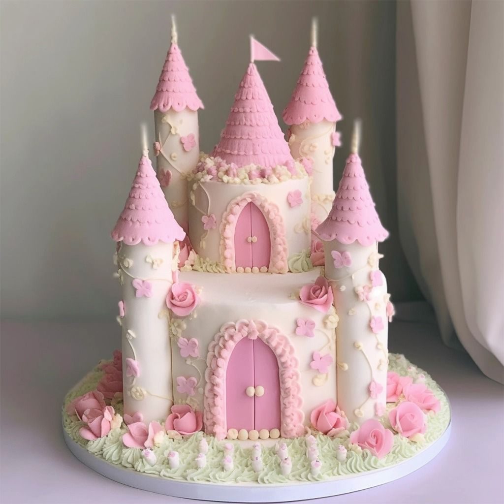 Pink Castle Kids Cake